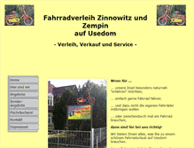 Tablet Screenshot of fahrradverleih-zinnowitz.de